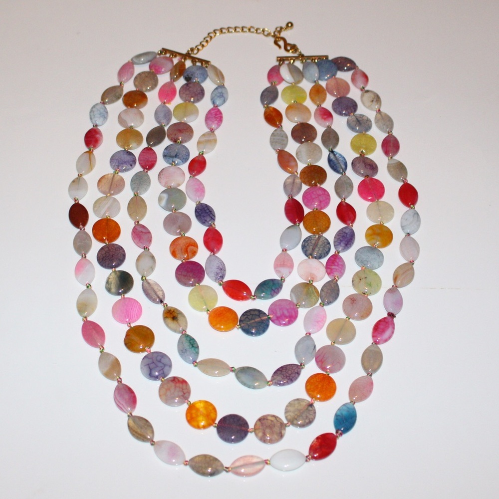 Kenneth Jay Lane Boho Multicolored Stone Necklace
